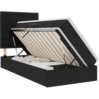 vidaXL LED opbergbed met matras Zwart 100 x 200 cm Stof