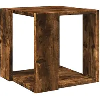 vidaXL Salontafel 32x32x30 cm bewerkt hout gerookt eikenkleurig