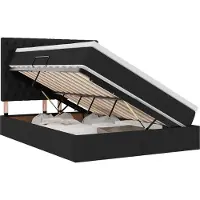 vidaXL LED opbergbed met matras Zwart 140 x 190 cm Stof