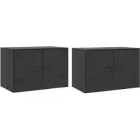 Syfax Tv-meubelen 2 st 67x39x44 cm staal zwart
