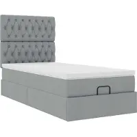 Syfax Bed met matras 90x200 cm stof lichtgrijs