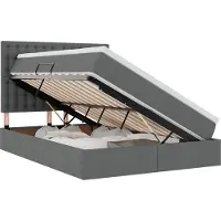 vidaXL Opslag bed met matras met opslag Donkergrijs 140 x 200 cm Stof