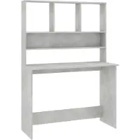 Syfax Bureau met schappen 110x45x157 cm bewerkt hout betongrijs