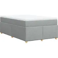 vidaXL Boxspring met matras stof lichtgrijs 120x190 cm