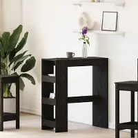 Prolenta Maison Exclusive - Barkruk met plank, zwart, eikenlook, 90x40x103,5 cm