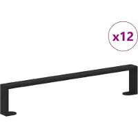 vidaXL Meubelvoeten 12 st Zwart 546 x 40,5 x 100 mm IJzer