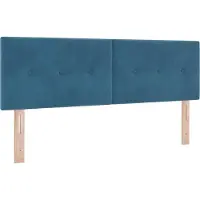 vidaXL LED Hoofdbord met LED-stripverlichting Blauw 144 cm Fluweel
