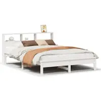 vidaXL Bedframe zonder matras massief grenenhout wit 140x200 cm
