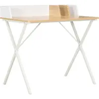 Prolenta Maison Exclusive - Bureau, wit en naturel, 80x50x84 cm