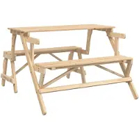 Syfax Picknicktafel met banken 2-in-1 ombouwbaar massief vurenhout