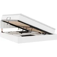 vidaXL Opbergbed met LED met matras Zuiver Wit 180 x 200 cm Kunstleer