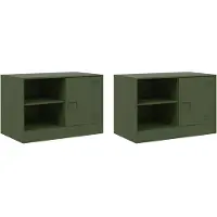 Sonstiges Nachtkastjes 2 st 67x39x44 cm staal olijfgroen