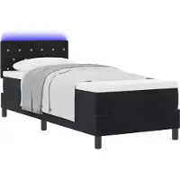 Syfax LED Box Spring Bed met hoofdeinde Zwart 80 x 200 cm Fluweel