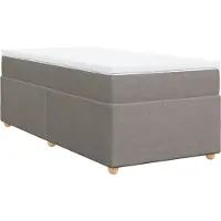 vidaXL Boxspring met matras stof taupe 90x200 cm