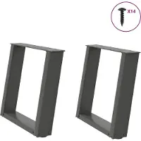 Syfax Salontafelpoten 2 st U-vormig 50x(42-43) cm staal antraciet