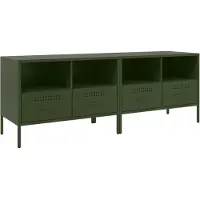 Syfax Tv-meubelen 2 st 68x39x50,5 cm staal olijfgroen