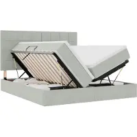 vidaXL Opbergbed met hoofdeinde Lichtgrijs 180 x 200 cm Fluweel