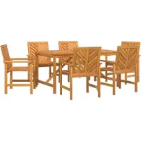 Syfax Tuin eettafelset 7 st Bruin Massief Acaciahout