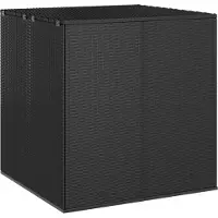 The Living Store Living Store Tuinkussenbox, PE riet, 100x97,5x104 cm, zwart