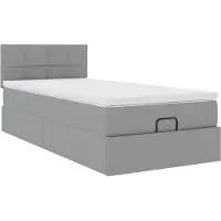 Syfax Bed met matras 90x200 cm stof lichtgrijs