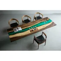 AEA Epoxidharz Esstisch River Table Echtes Holz Massiv Tische 220x90 Flusstisch