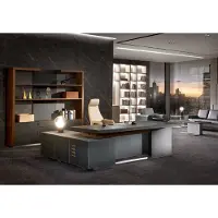 AEA Schreibtisch Leder Büro Tische Designer Einrichtung Tisch Möbel Sessel Set 2tlg.