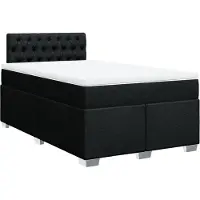 vidaXL Boxspring met matras stof zwart 120x190 cm
