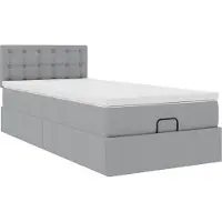 Syfax Bed met matras 90x200 cm stof lichtgrijs
