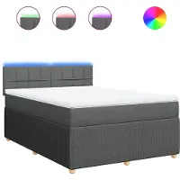 Syfax Boxspring met matras stof donkergrijs 160x200 cm