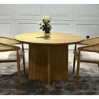 AEA Runder Tisch Esszimmer Esstisch Holz Möbel Luxus Braun Modern 120x120