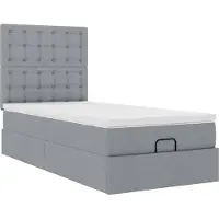 Syfax Bed met matras 90x200 cm stof lichtgrijs