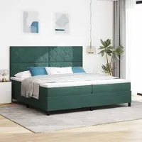 Prolenta Maison Exclusive - LED boxspringbed met hoofdeinde, donkergroen, 200 x 200 cm, fluweel