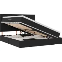 vidaXL Opslag bed met matras met hoofdeinde Zwart 180 x 200 cm Fluweel
