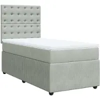 Syfax Boxspring met matras fluweel lichtgrijs 100x200 cm