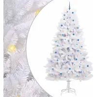 Syfax Kunstmatige Inklapbare Kerstboom Wit 300 cm PVC en staal