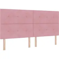 vidaXL LED Hoofdbord met LED-stripverlichting Roze 200 cm Fluweel
