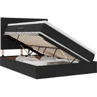 vidaXL LED opbergbed met matras Zwart 140 x 200 cm Fluweel