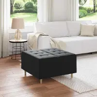 Prolenta Maison Exclusive - Ottomaan met opbergruimte, zwart, 80 x 80 x 45 cm, fluweel