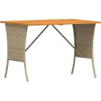 Syfax Tuintafel met acaciahouten blad 105x75x72 cm poly rattan beige