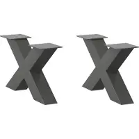 Syfax Salontafelpoten 2 st X-vormig 50x(30-31) cm staal antraciet