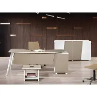 AEA Arbeitstisch Komplettbüro Büromöbel Schreibtisch 3tlg Holz Set Beige