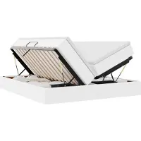 vidaXL Opbergbed met matras met matras Wit 180 x 200 cm Kunstleer