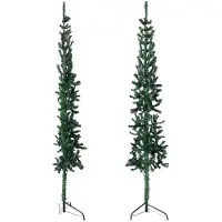 Prolenta Maison Exclusive - Kunstkerstboom, halvhoge variant met voet, slank, groen, 240 cm