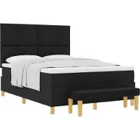 vidaXL Boxspring bed met kussen met hoofdeinde Zwart 200 x 160 cm Stof
