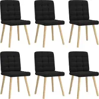 Syfax Eetkamerstoelen 6 st stof zwart