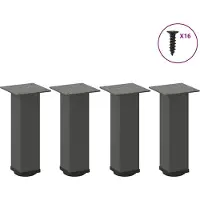 Syfax Salontafelpoten 4 st 30-32 cm staal antraciet