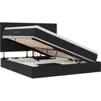 vidaXL LED opbergbed met matras Zwart 180 x 200 cm Fluweel