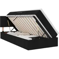 vidaXL LED opbergbed met matras Zwart 100 x 200 cm Stof
