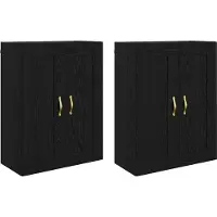 Syfax Wandkast 2 pcs Zwart Eiken 69,5 x 34 x 90 cm Bewerkt hout