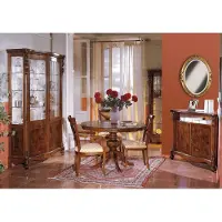 AEA Luxus Esszimmer Set Garnitur 6tlg Holz Möbel Kommode 3x Stuhl Tisch Vitrine